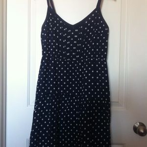 AEO Navy & White Polka Dot Cotton Sun Dress, Med